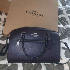 COACH New Rowan metallic Navy bag